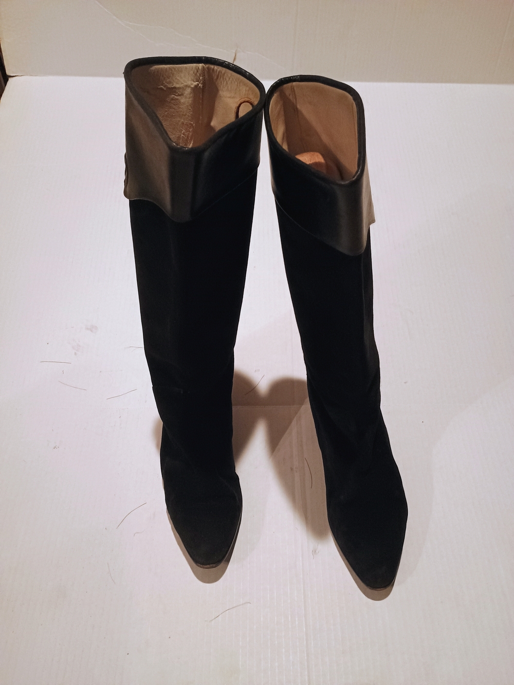 Mila Schon Suede & Leather Classic Black Knee-High Women's Boots Size 7
